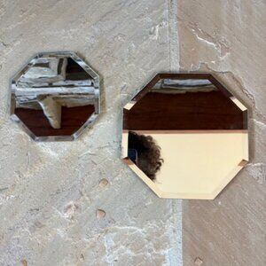 New Set of Two Beveled Octagonal Display Mirrors
